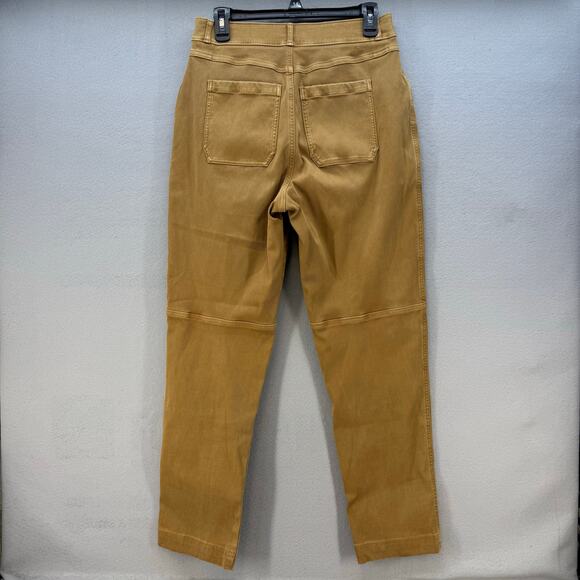 Spanx Pants Women's L Acorn Brown Straight Leg Stretch Patch Pockets Preppy EUC - Picture 2 of 14